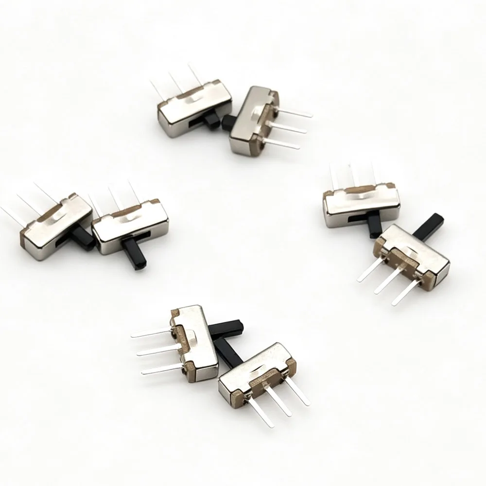 길이:2MM/3MM/4MM/5MM SS12D00 인터럽터 온오프 미니 슬라이드 스위치 3핀 1P2T 2 위치 고품질 토글 스위치 핸들