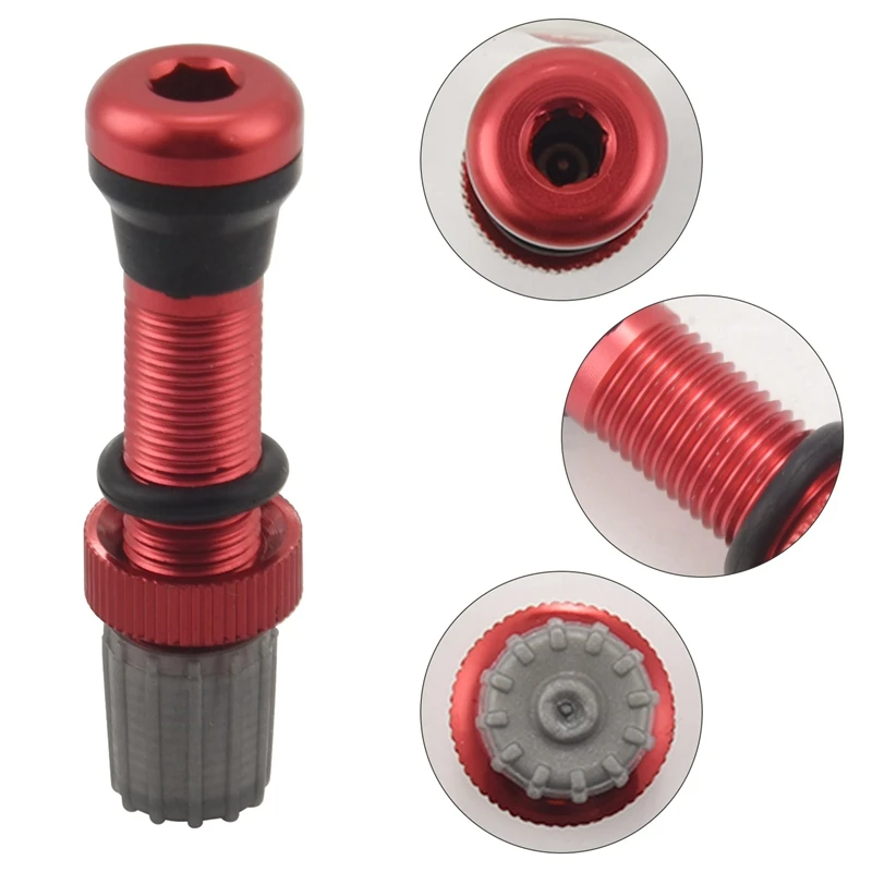 로드 바이크 및 MTB용 튜브리스 에어 밸브 스템, 범용 슈레이더, 10mm 베이스, 1 쌍, 40mm