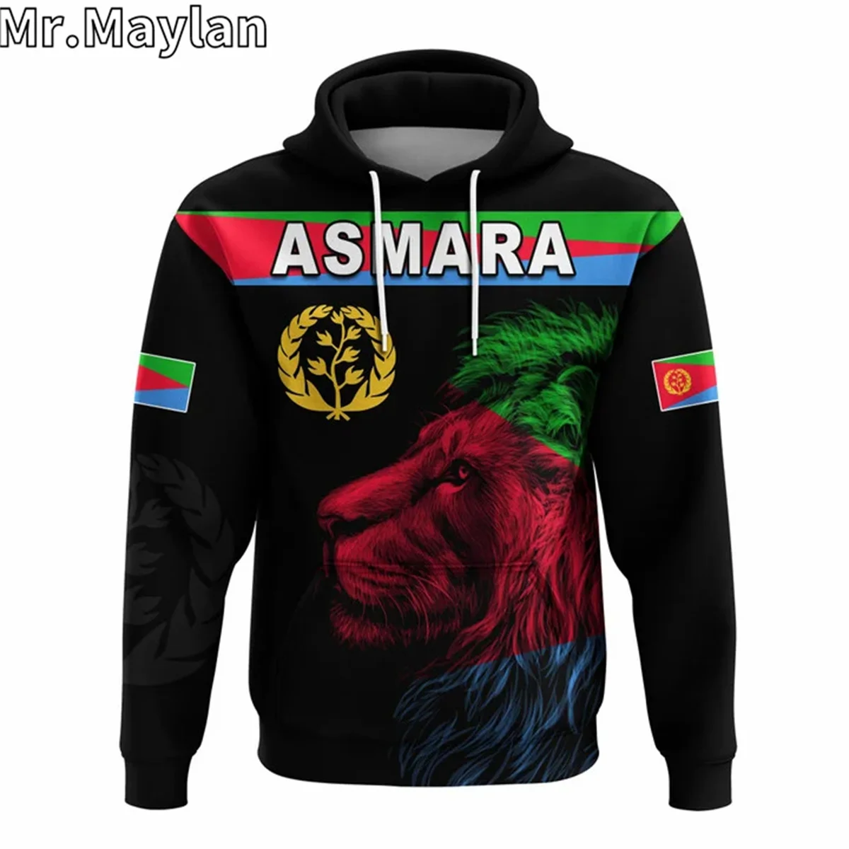 

Africa Country ERITREA Flag Lion Tribel Tattoo 3D Print Unisex Hoodie Men Streetwear Zip Pullover Casual Jacket Tracksuits K-70