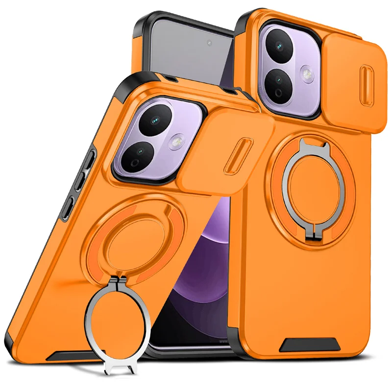 Shockproof Armor Case with Camera Lens Protection and Magnetic Car Mount Holder