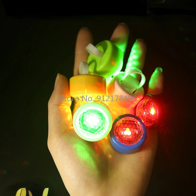 

LED light-emitting finger lamp stage small magic ball flash lamp concert Christmas night colorful ring light Glow party supplies