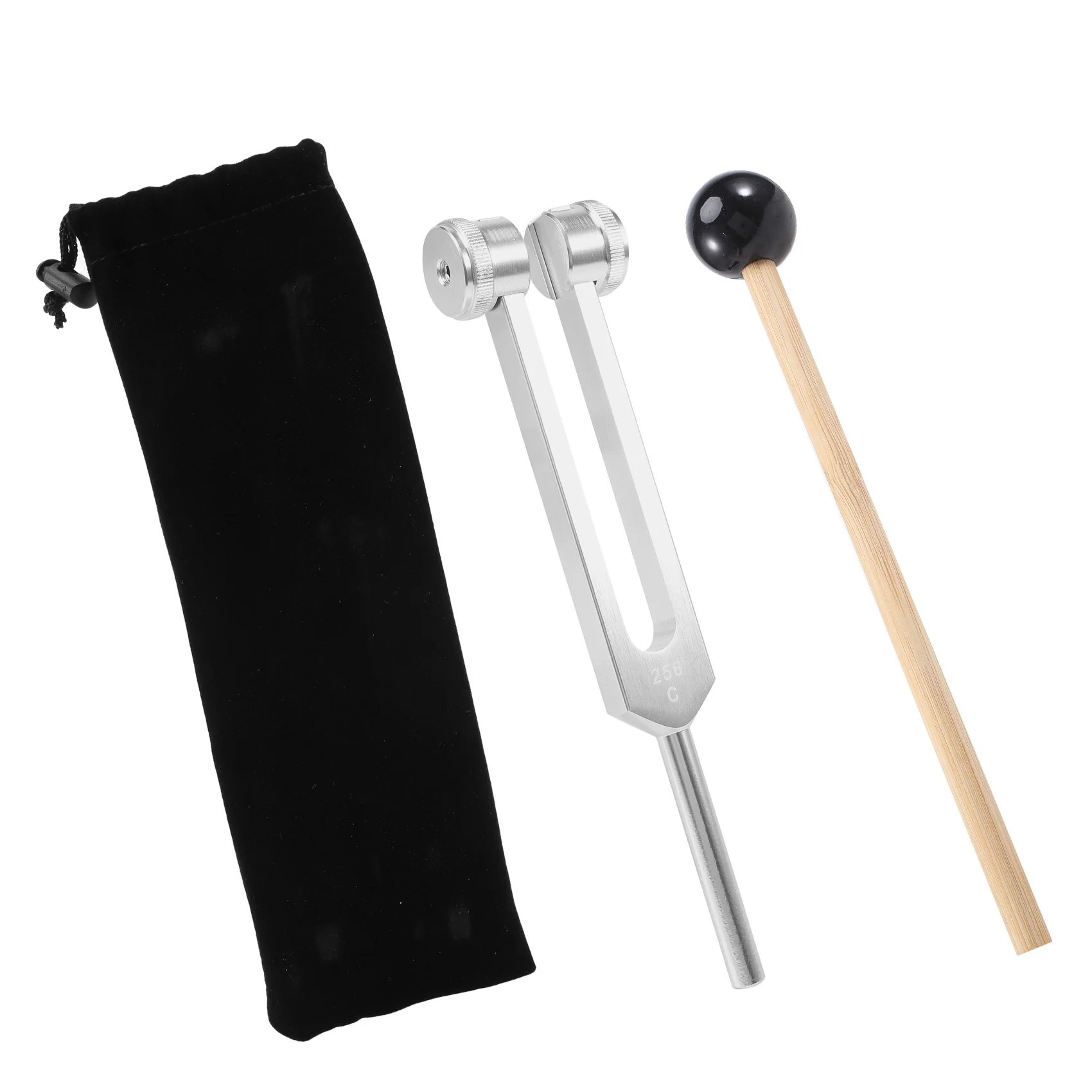 망치가 있는 알루미늄 합금 튜닝 포크, 256Hz 256C, 신경 시스템 테스트, 소리 치유 요법, 건강 관리