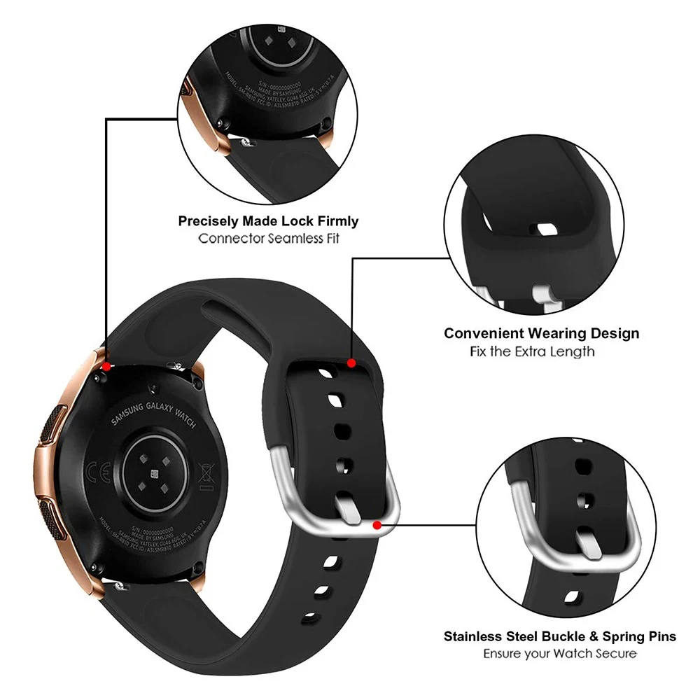 Universal Silicone Watch Strap 20-22mm - Premium Adjustable Band