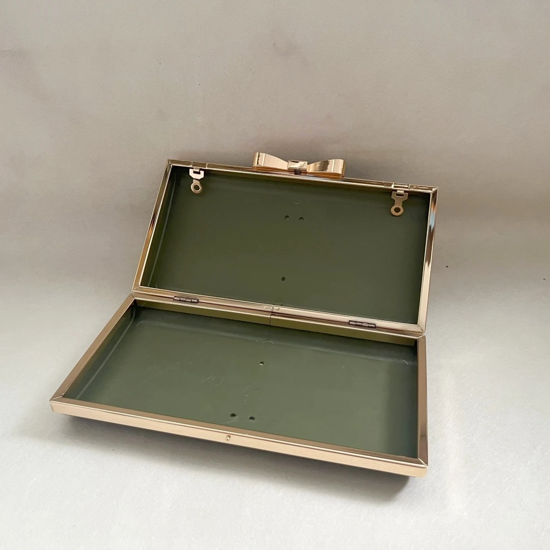 Handmade Box Clutch Frame Metal Bow Head Purse Mold Glue-In Attachment Butterfly Knot Lock for Bag Accessories