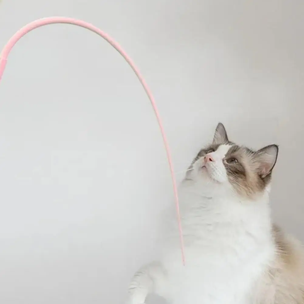 Cat Teasing Toy Cat Plaything Cat Teaser Toys Silicone Mouse Tail Simulato Mouse Tail Sticks Per Pet Playtime For Cats