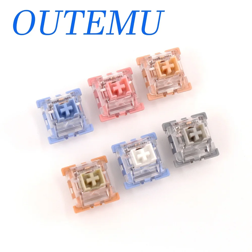 Outemu-lubed Interruptor Teclado Mecânico Silencioso Clicky Tátil Linear Leite Tom Jerry Jogos Personalizados Rgb mx 3pin