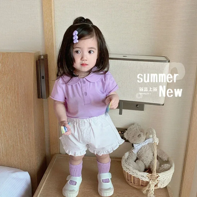  여아 여름 시원한 얇은 데님 의류 반바지 바지 청바지 아동 여아 캐주얼 반바지 아동용  속옷
