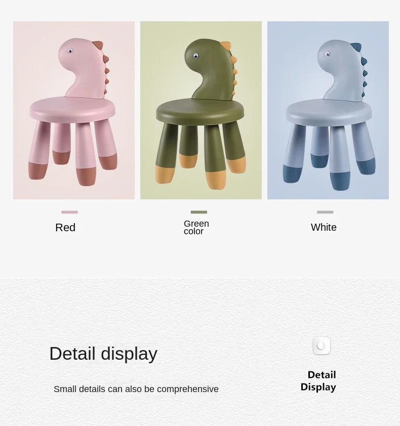Children's Backrest Chair Home Thickened Non-slip Cartoon Creative Dinosaur Animal Baby Stool Dropshipping