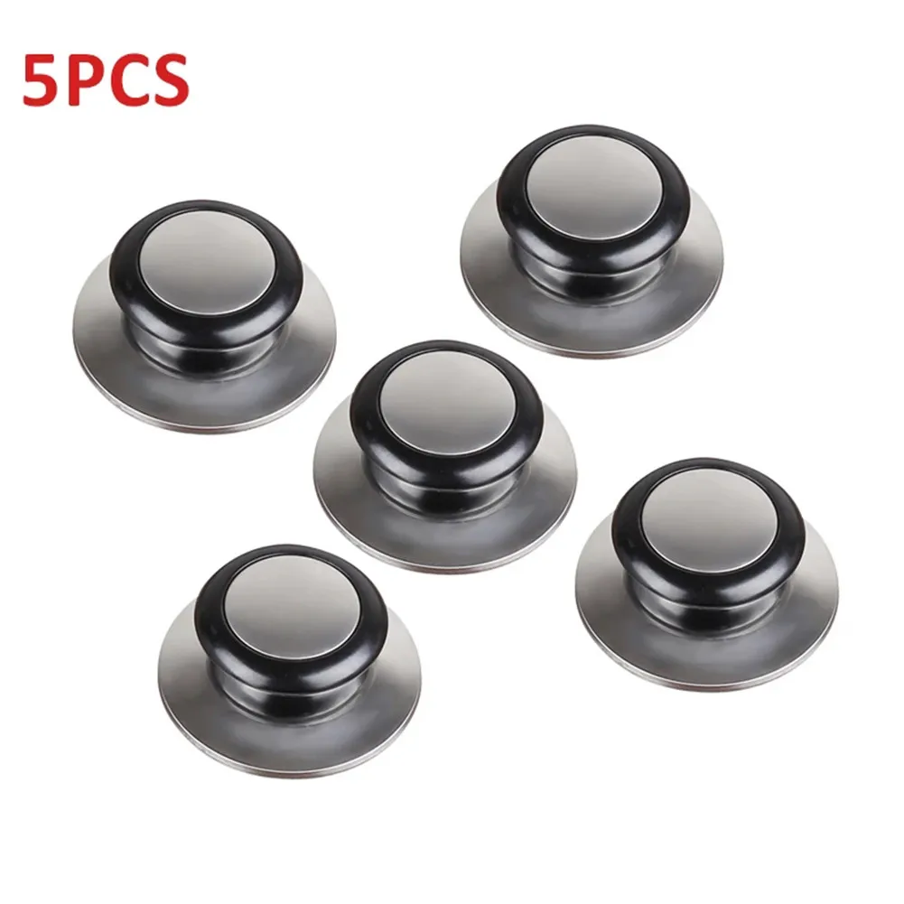 

Lid Knobs Cap 5pcs Replacement Handle Stainless Steel For Glass Lid Pot Pan Cover Cookware Kitchen Tools With Screws