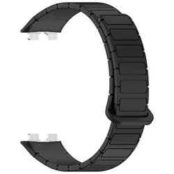 Magnetic Loop Silicone Sport Strap Bracelet - Huawei Band 9NFC (Black)