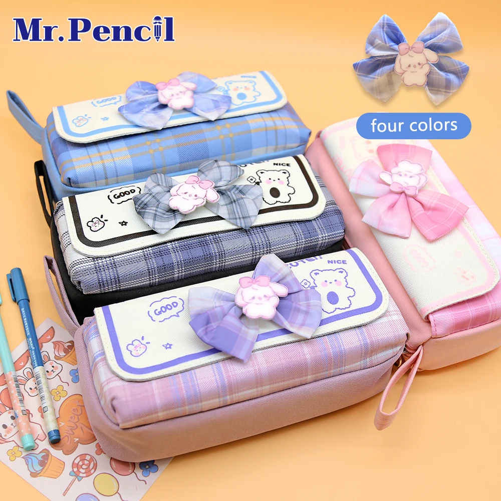 Cherry Space Cat Pencil Case for Boys, Pen Pencil Pouch for School Kids,  Teens Pen Box Case Desk Stationery Organizer -Navy