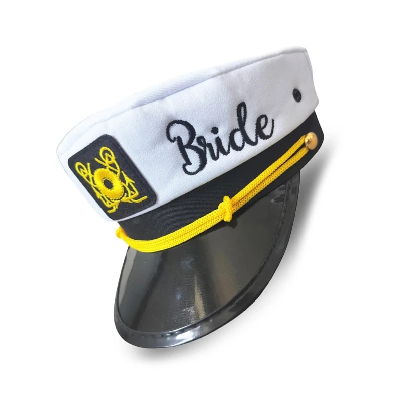 Wedding Captain Caps for Adult Bridal Shower Bride Groom Hat Sailing Party Headwear Roleplaying Costume Accessory