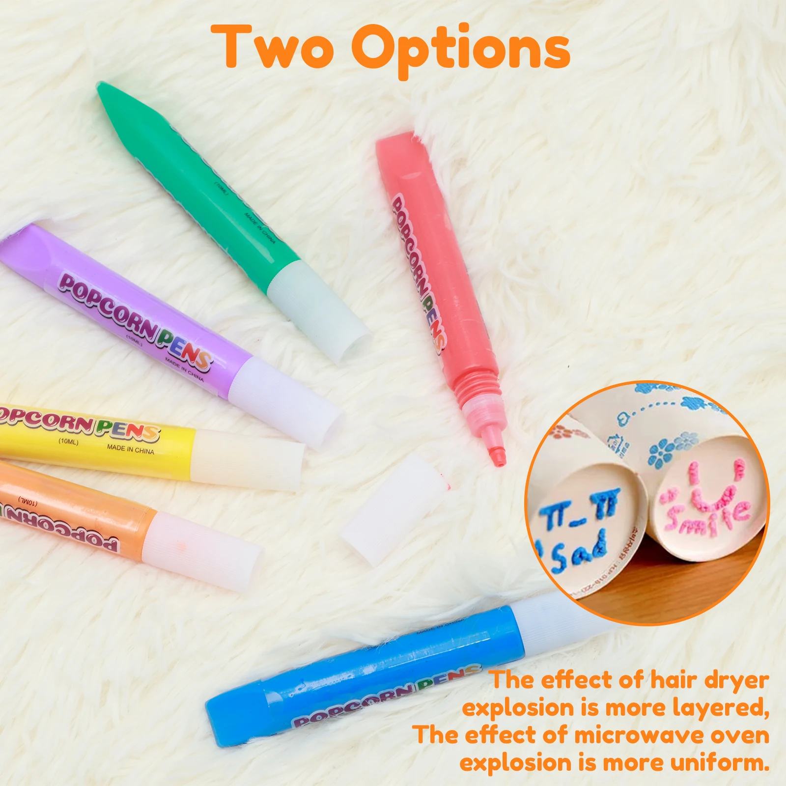18Pcs Popcorn Drawing Pens 3D DIY Puffy Bubble Pens Creative Color Paint Pen Set 10.5cm Popcorn Bubble Markers Kids Gift paint pen,art pens