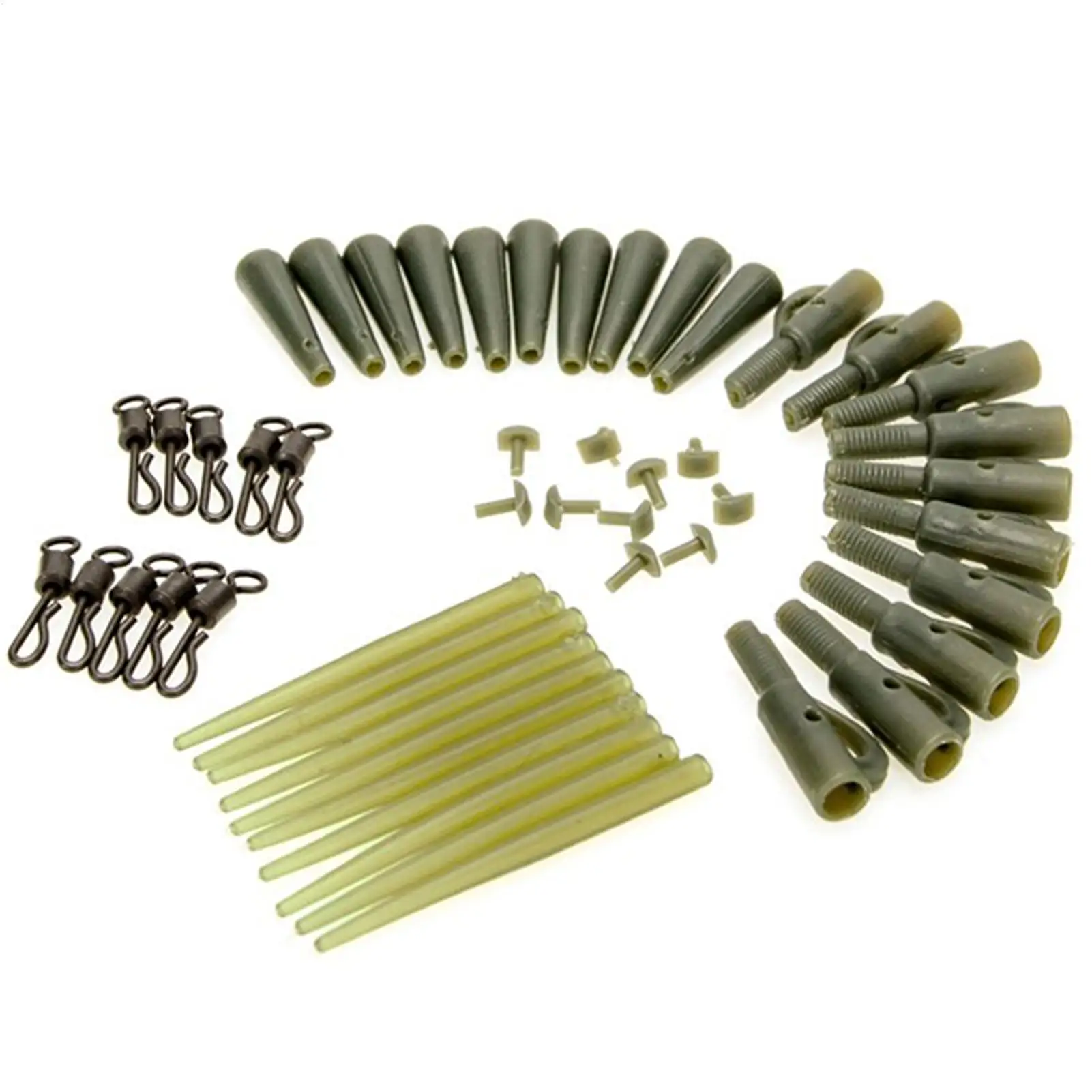 50PCS/lot Carp Fishing Accessories Lead Clip Quick Change Swivel Tail ABS Anti Tangles Sleeves For Carp Rigs Fishing Tackle