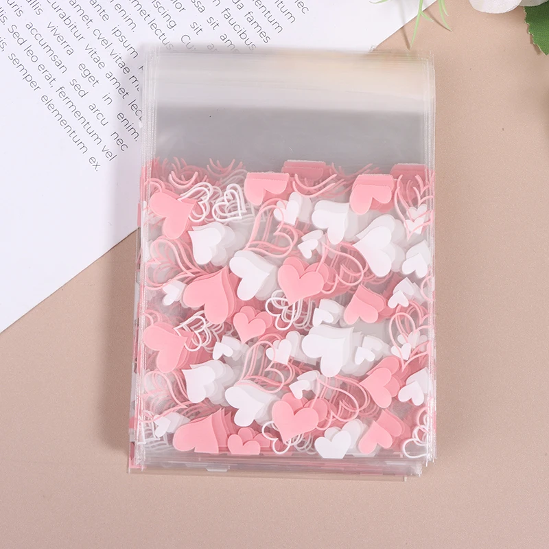 100 шт., прозрачные пакеты для конфет в форме сердца | AliExpress