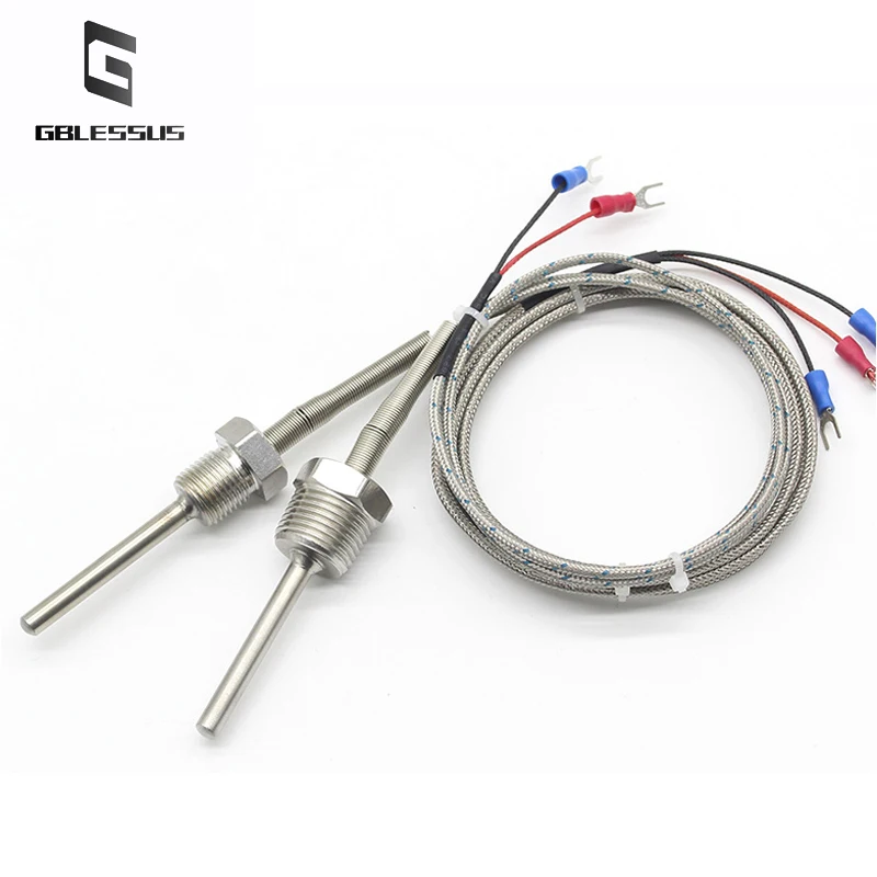 

Waterproof Threaded Thermal Resistance WZP-291 Temperature Sensor K Type Thermocouple 4 Minute PT100 Stainless Steel Probe