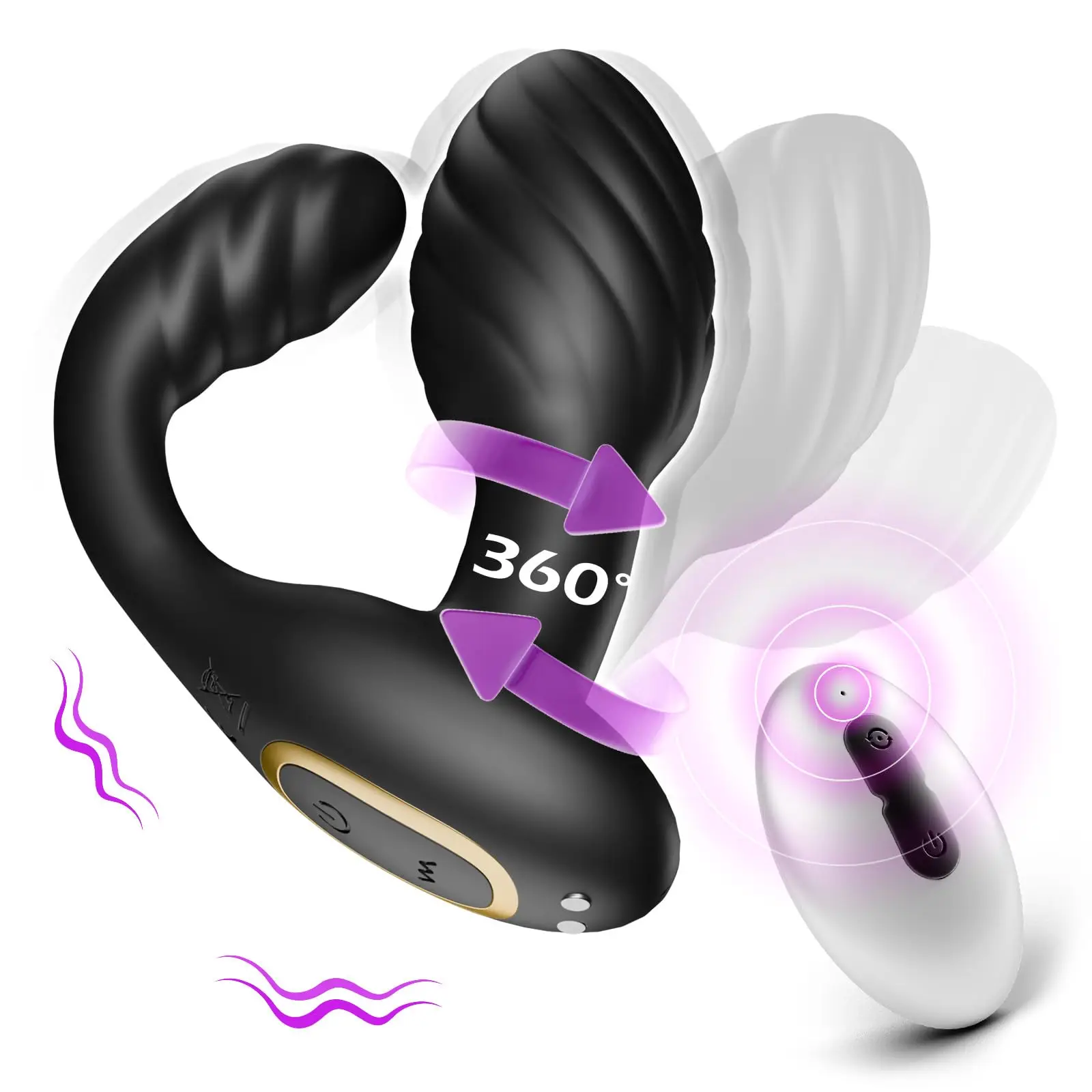 Rotating Anal Plug Vibrator Remote Control Butt Plug Men Prostate Massage Female Vagina Masturbator Adult Sex Toys For Women Gay