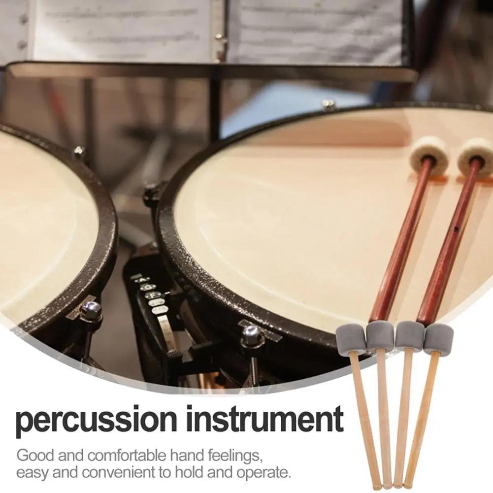 

Bass Foam Drum Mallets Sticks With Oak Wood Handles Lightweight Snare Hammer Percussion Instrument Accessories