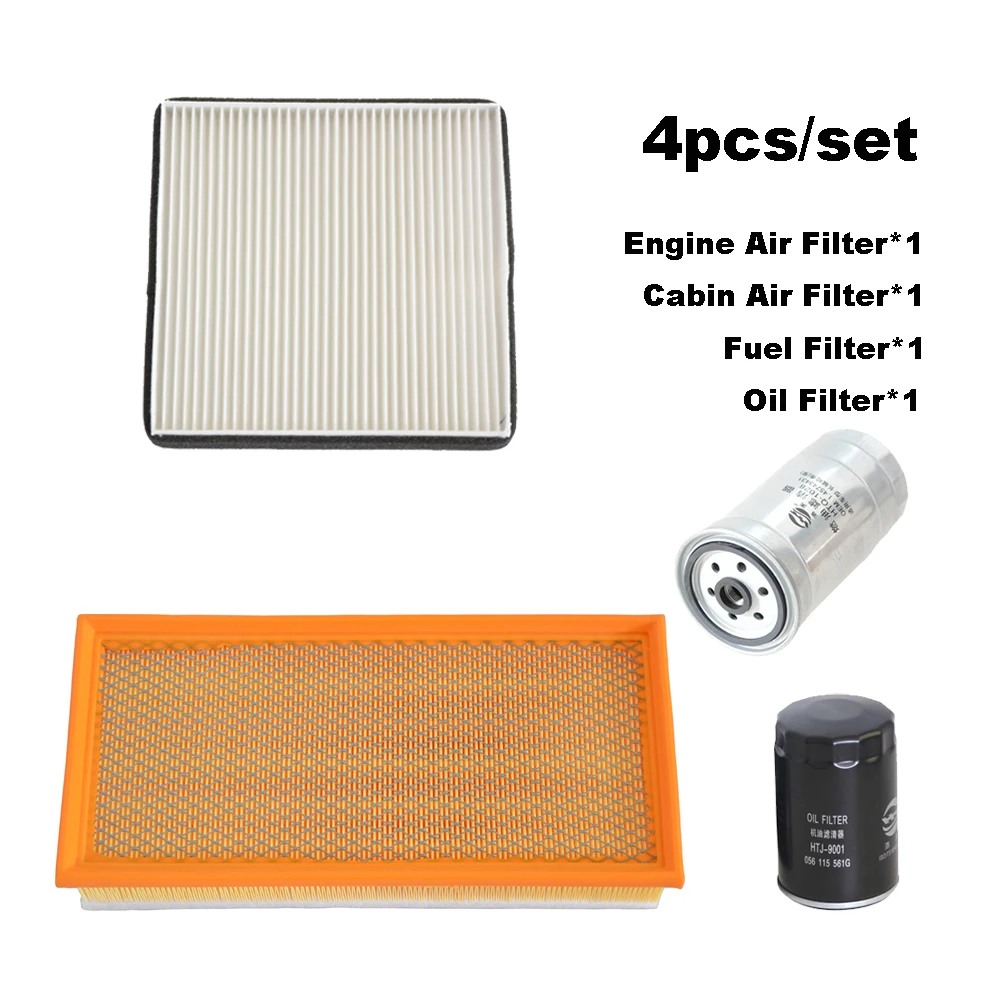 

4pcs Filter Set For SAIC MAXUS Deliver 8 V80 2.5TDI-Diesel 2011-2021 2019 2020 Engine A/C Air Fuel Oil Filter Kit Accessories