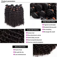 40 42 pouces de vague profonde lâche de tissage cheveux humains paquets cheveux de Remy bouclés de cheveux de tisser paquet Exte 2