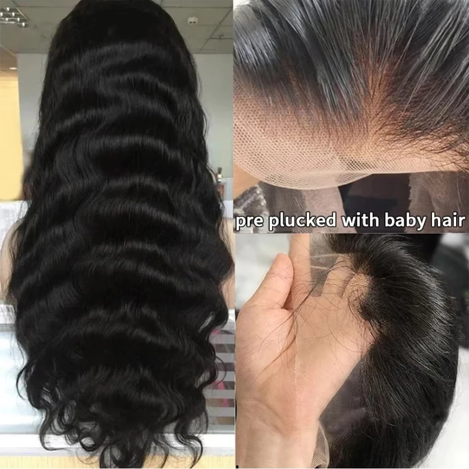 18-42 inch Body Wave 13x4 13x6 HD Transparent Lace Front Human Hair Wig Pre Plucked 200 250 Density Lace Frontal Wigs for Women 3