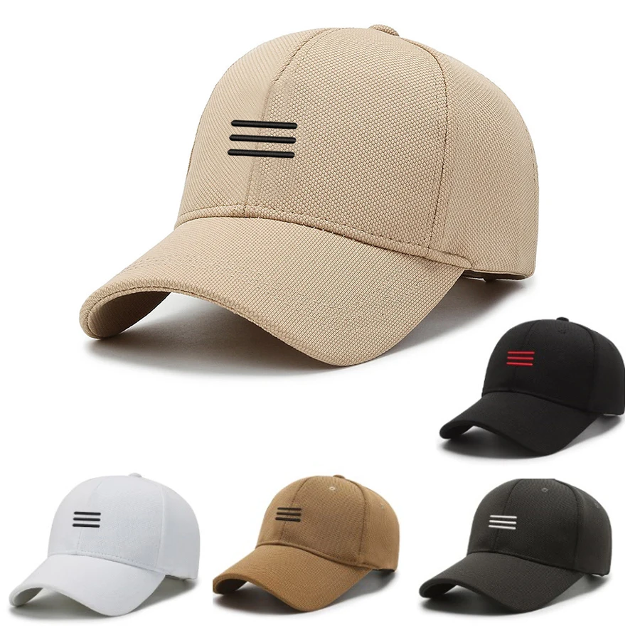 Cappellino da baseball in cotone ricamato a tre strisce per uomo_voghion.com