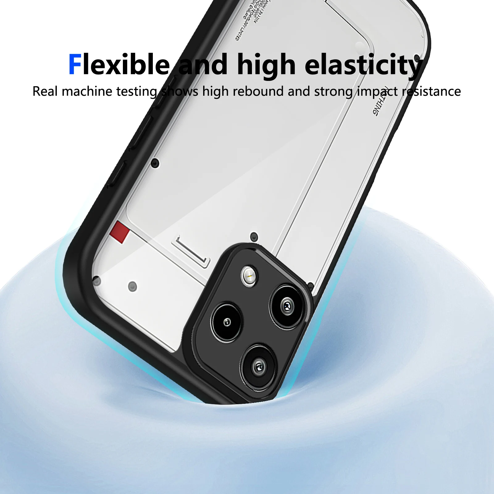 Nothing Phone 3A Lite Hülle, Luftkissen, stoßfest, Silikon-Stoßfänger, transparent, matt, Rückseite, Hartschale für Nothing Phone 3A Lite 5G – Detail 19