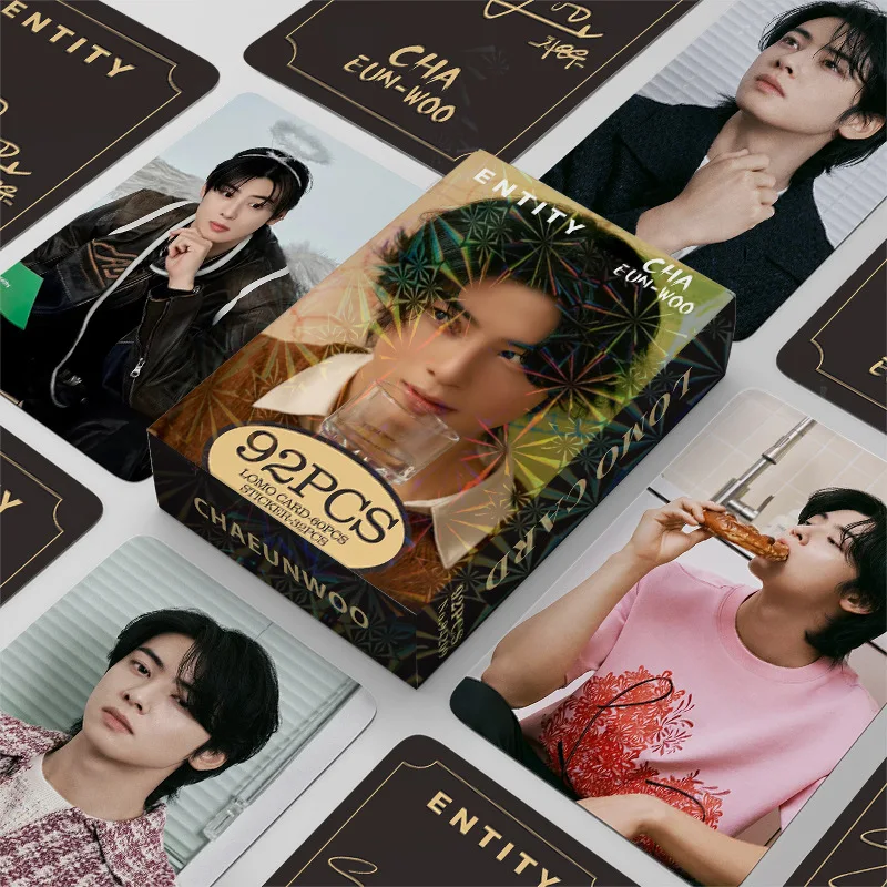 Tarjeta LOMO de fotos de doble cara, 92 piezas, Cha EunWoo, nueva