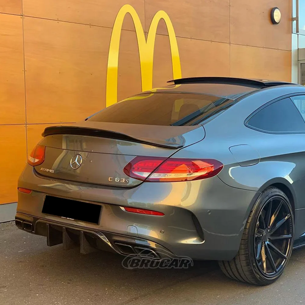 

W205 Real Carbon Fiber Spoiler For Mercedes Benz C Class 2DOORS W205 Coupe 2015-2021 C63 AMG C200 C250 C350 Rear Trunk Spoiler