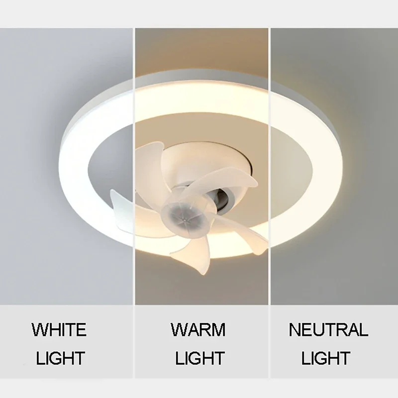 Ceiling Fan Light 48/60W 3-Speed Cooling Fan Ceiling Light Remote Control E27 Lamp Holder 3-gear Dimmable Electric Lamp