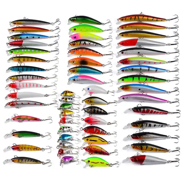 56pcs Fishing Lures Kit Set Topwater Hard Baits Swimbait For Bass