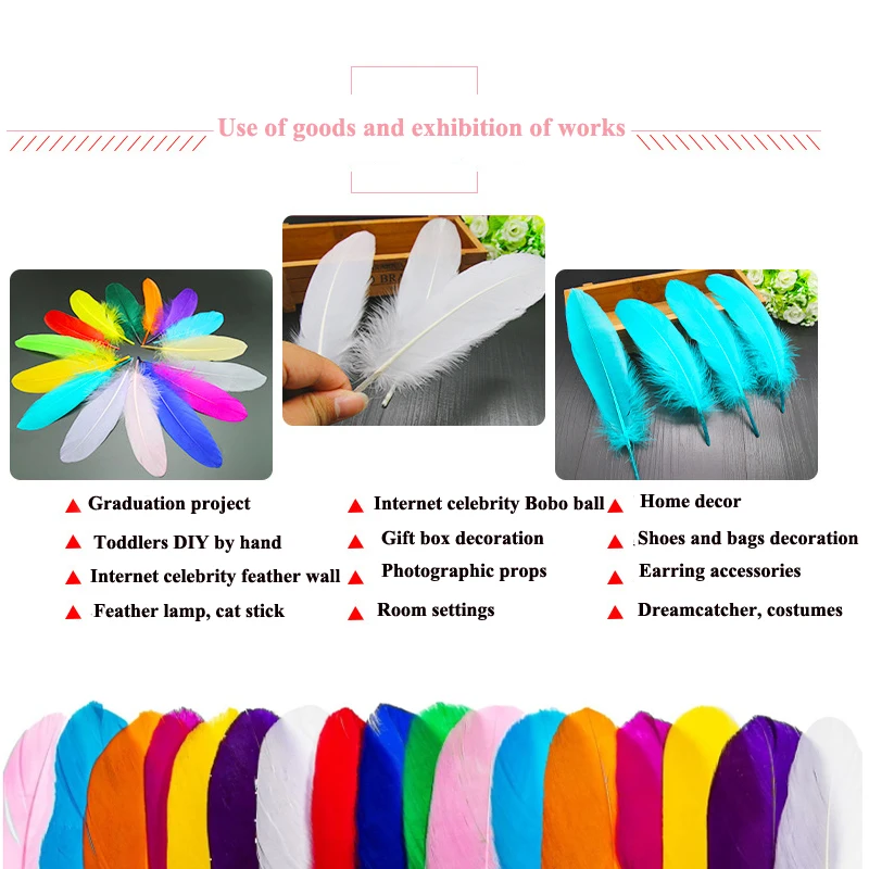 15-20cm Hard Stick Goose Feathers Artificial Swan Pluma Handicraft Accessories Decoration