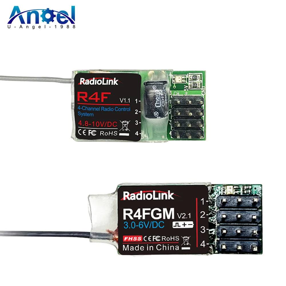 Radiolink R4F / R4FGM 4 Channel Mini Receiver with Gyro for 1:28 1:64 RC Pocket Drift Car fit RC4GS RC6GS T8S T8FB RC8X