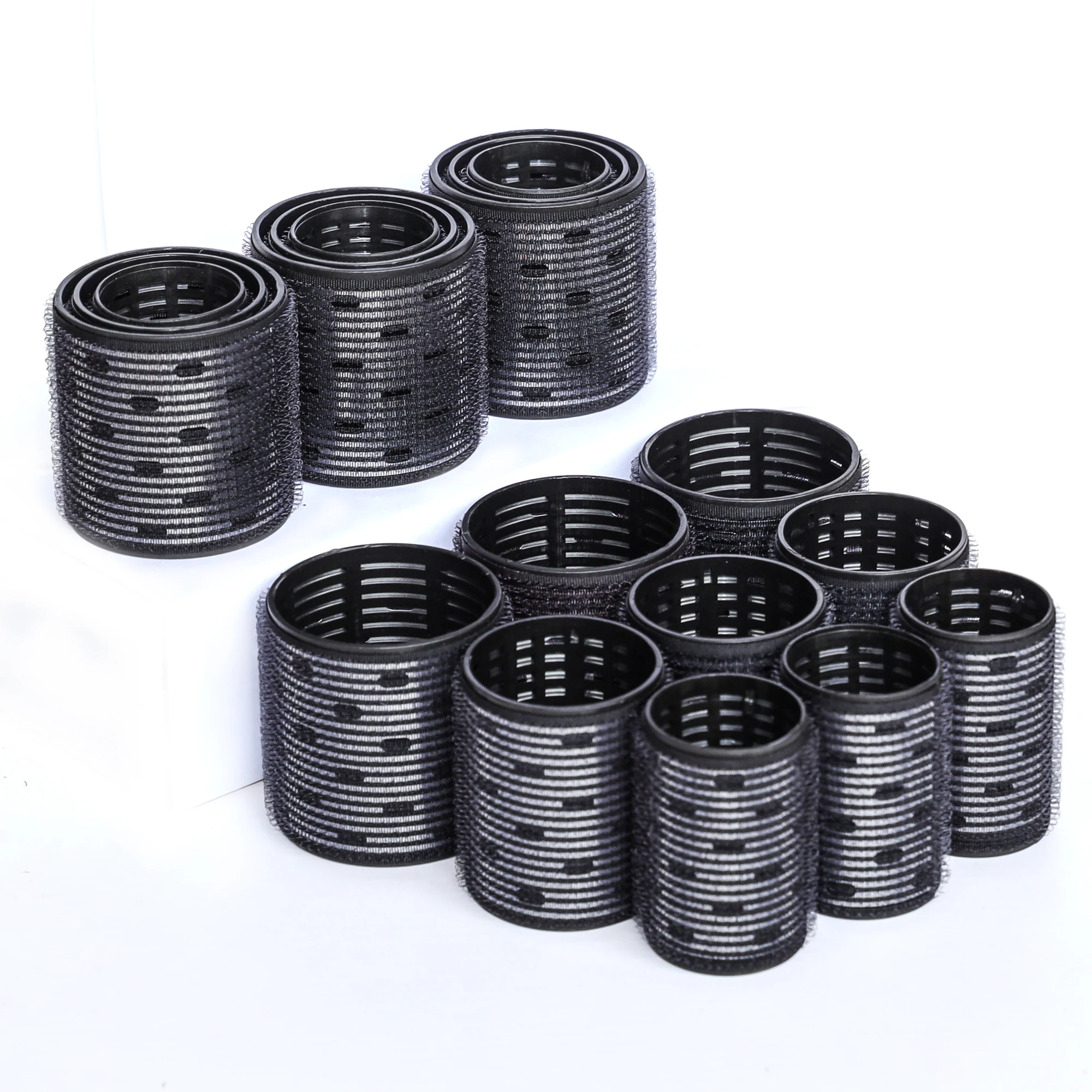 6pcs/set Aluminum Core Thermal Hair Rollers Fast Heating Ceramic Ionic Hook & Loop Air Bang Magic Sleep Curl Bar 60mm 1949