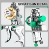 Professional HVLP Spray Gun 1.4/1.7/2.0/2.5mm Steel Nozzle Gravity Spray Gun DIY Spray Paint Kit Home Car Paint Spray Gun Tools 6