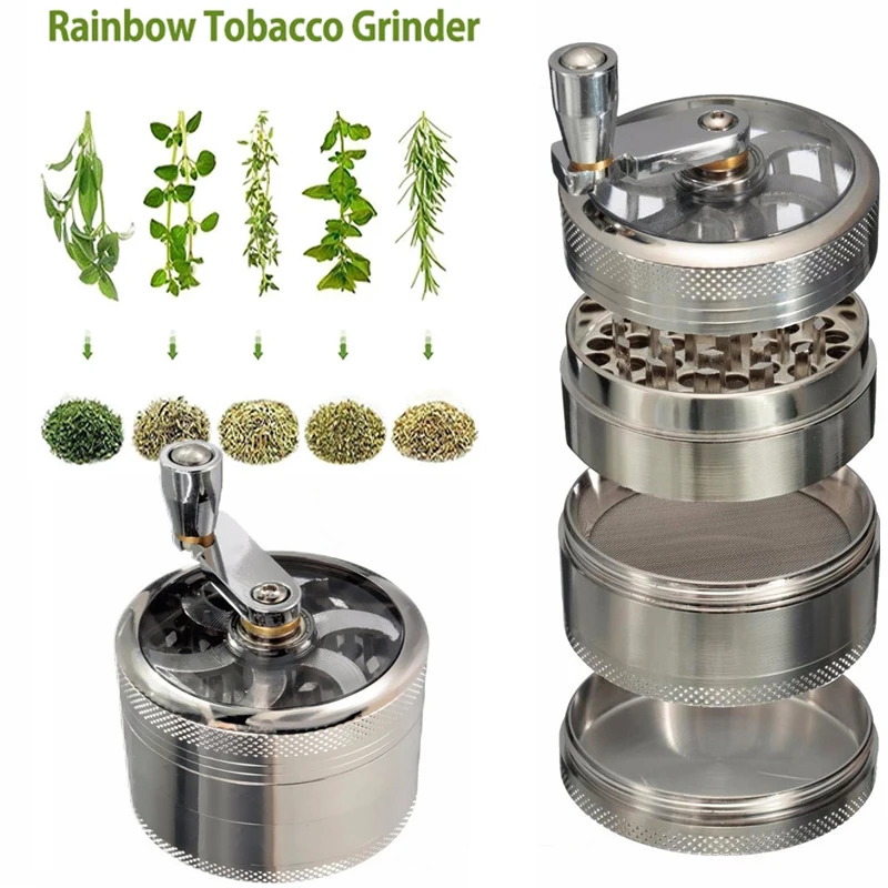 Herb Grinder Herb Spice Grinder Nut Spice Grinder 4-Layer Zinc Alloy 40mm Metal Spice Crusher Kitchen Grinder