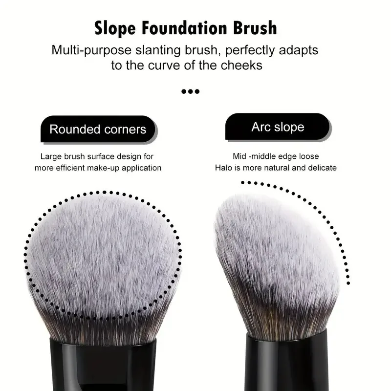 Double Head Makeup Brushes 2 In 1 Flat Angled Foundation Concealer Contour for Blending Loose Powder Liquid Cream Cosmetic Tools - 5