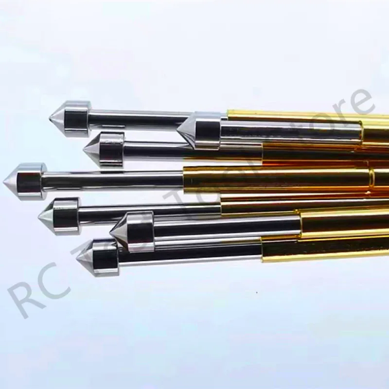 100pcs Pogo Pin P100-E3 Spring Test Probe P100-E Nickel Plated Test Pin Needle Head Dia 1.80mm Length 33.35mm Pin Dia 1.36mm