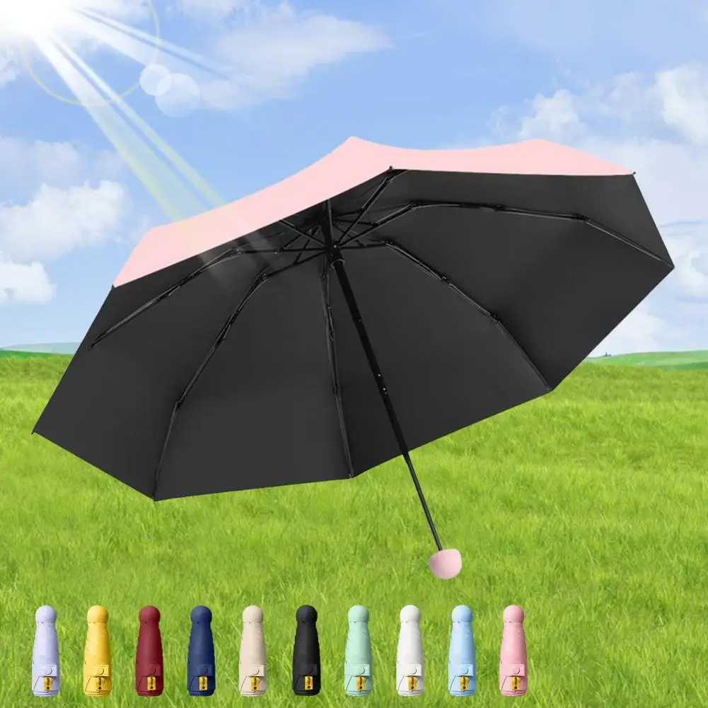 Travel Mini Umbrella Portable Sun Blocking UV Protection Windproof Lightweight Waterproof Folding Sun Rain Poc