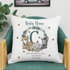 Personalized Safari Animal with Name Pillow Case Nursery Cushion Cover Bedroom Kids Wild Party Decor Pillowcase Baby Shower Gift 6