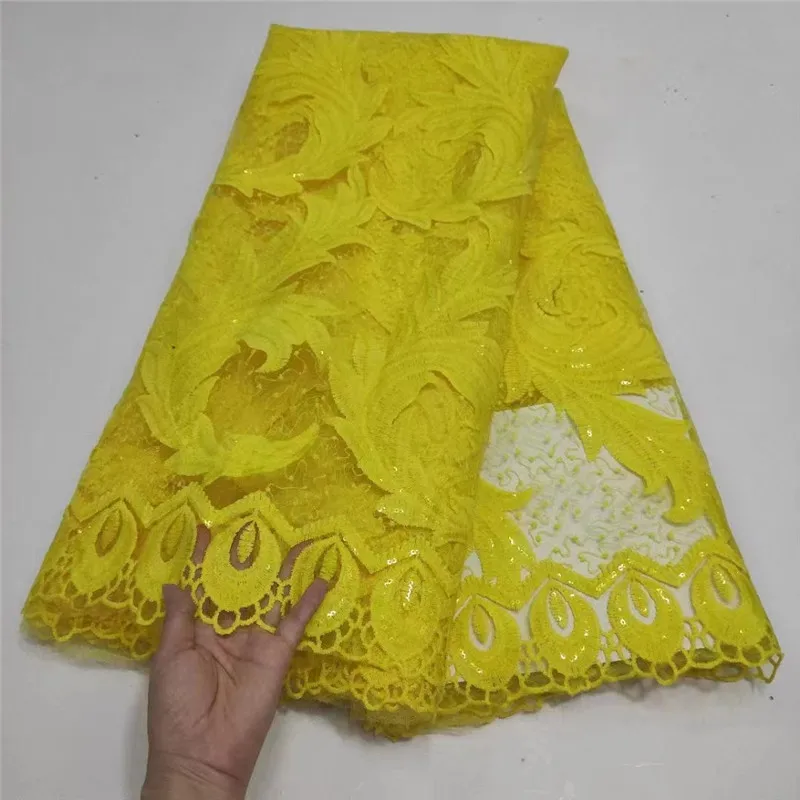 

Luxury African Lace Fabric 2023 High Quality 5 Yards Nigerian 3D Flowers Sequins French Tulle Fabric Material For Wedding Party