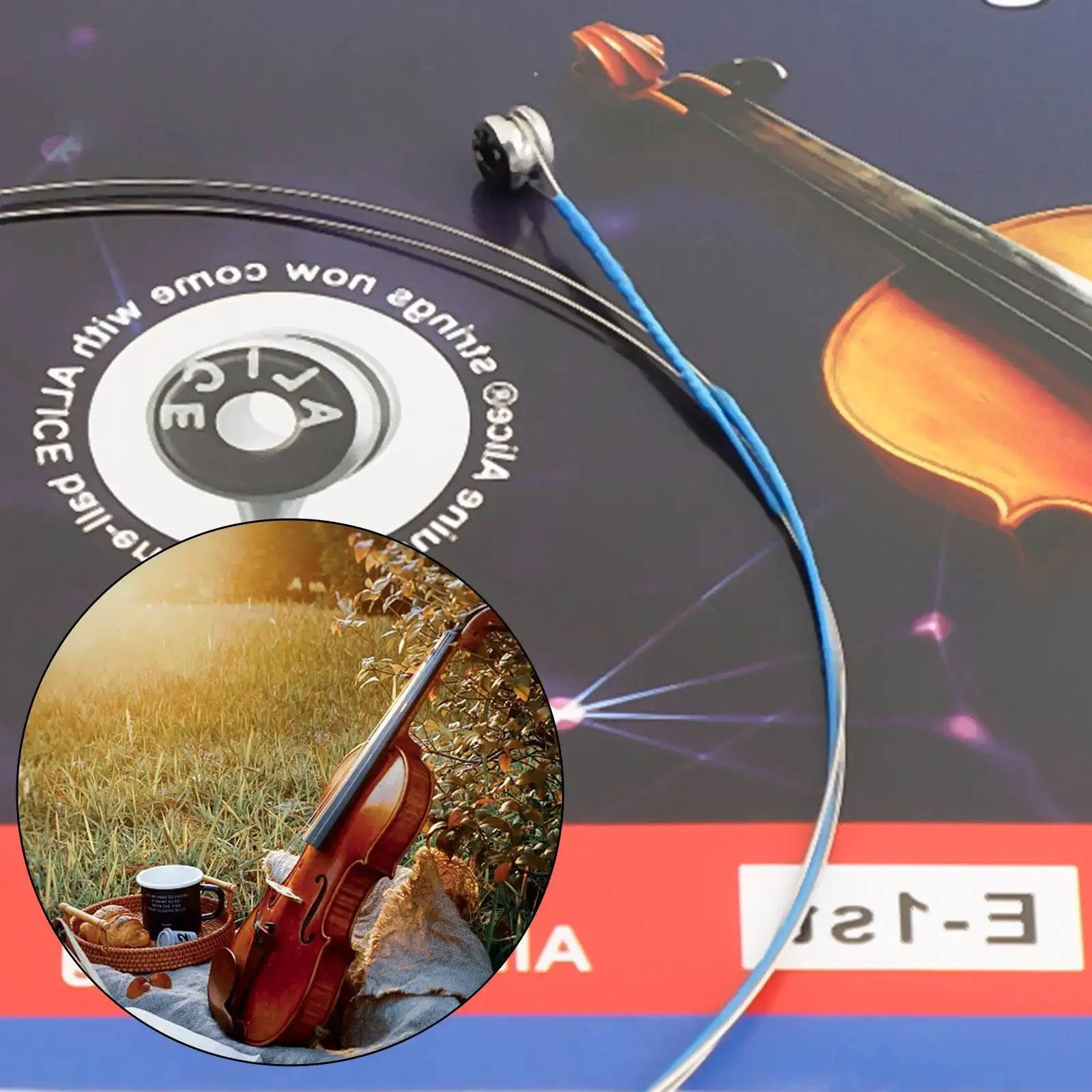 Violin Silver Wound E A D G Single Strings Replacement For Full Size Violins Soft and Vibrant Tone For Full Size