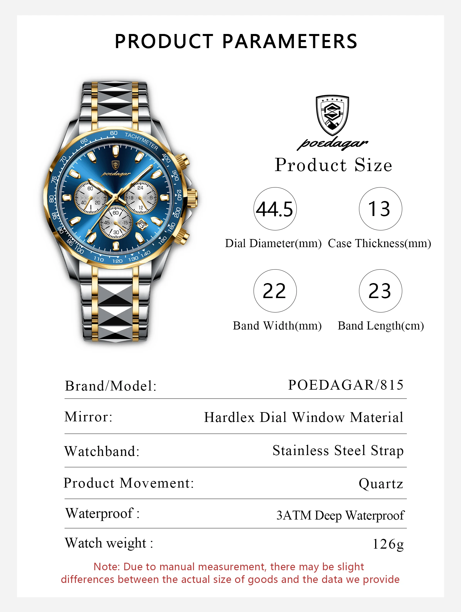 Men's Quartz Watch Chronograph Business Waterproof Luminous Date_voghion.com