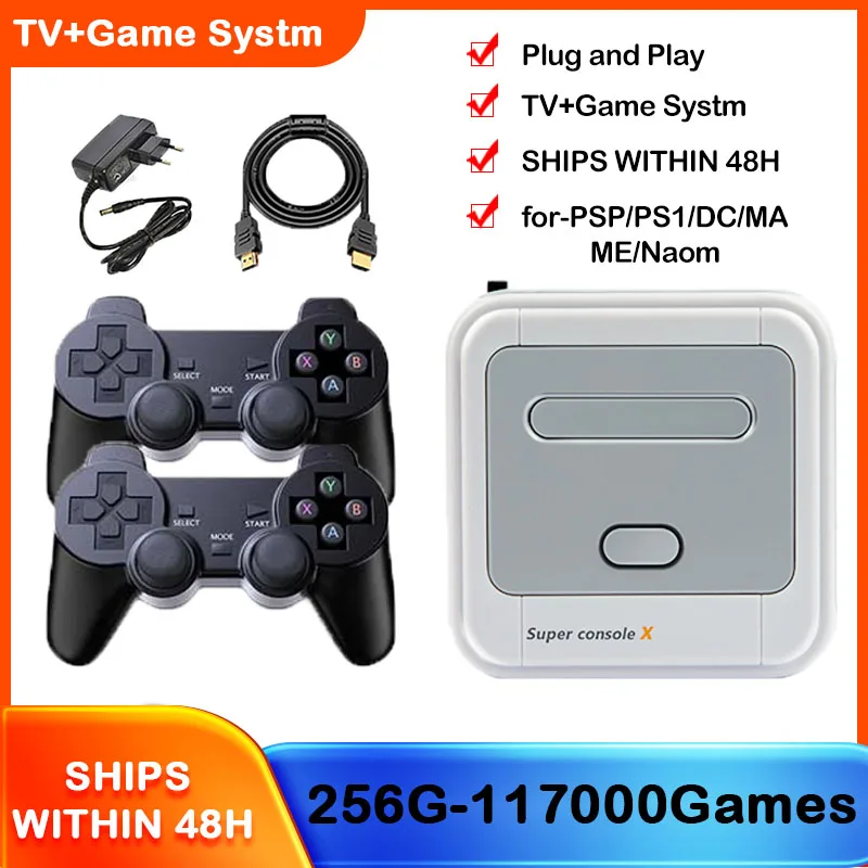 110000 Jogo Em Um Console De Vídeo Retro Console Super X Pro Para  Psp/ps1/snes/n64/dc 4k Hd Caixa De Tv Dois Jogadores Console De Jogos -  Consoles De Vídeo Game - AliExpress