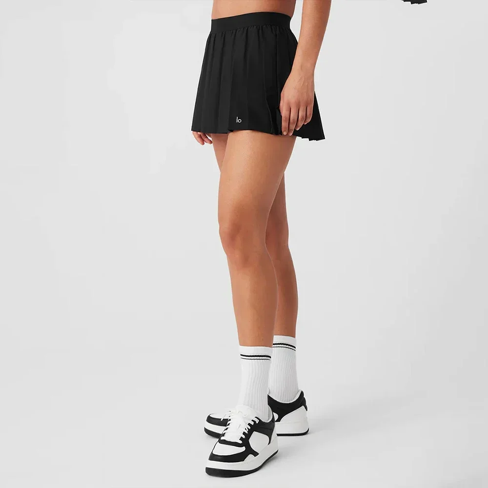 Birbyrrly Falda De Tenis Plisada Para Mujer Con Bolsillos Cortos Para Golf, Correr, Entrenamiento, Negro