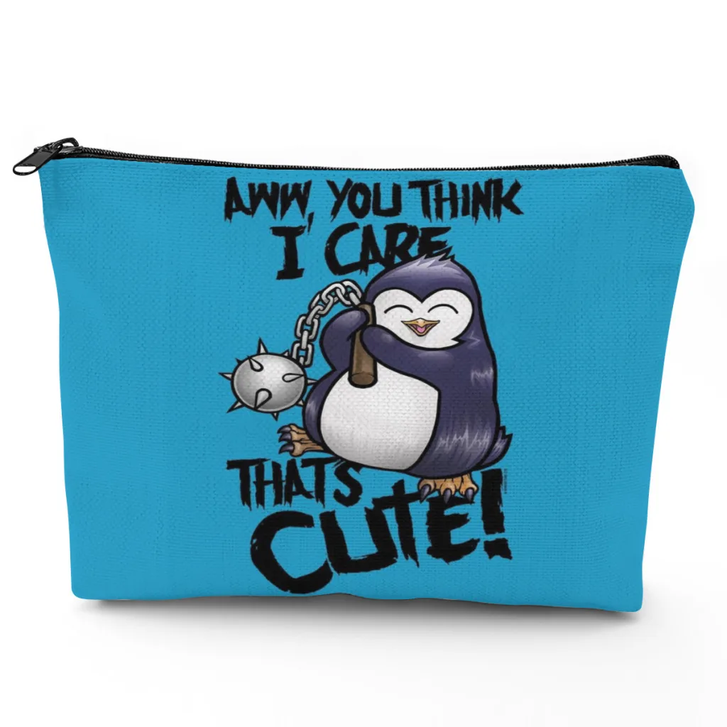 

Мультяшный Сумасшедший Пингвин, милая косметичка, индивидуальный дорожный косметический Органайзер, Женская Свадебная подарочная сумка