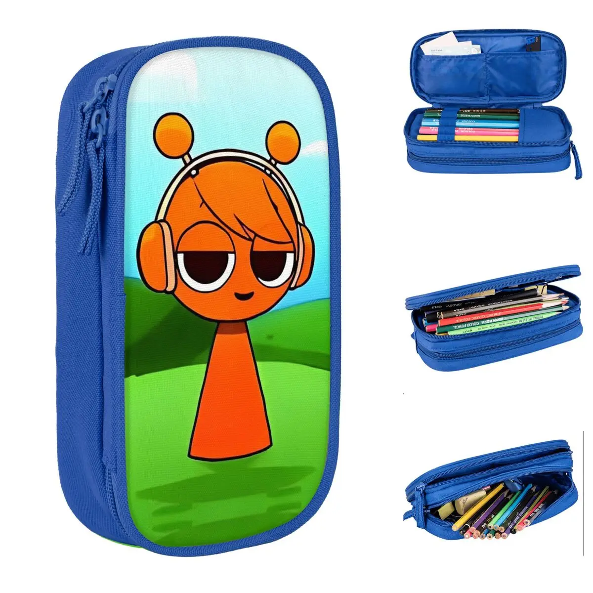 Pencil Cases Lovely Games Sprunki Incredibox Cartoon Pouch Pen Kids Large Storage Bags School Supplies Zipper