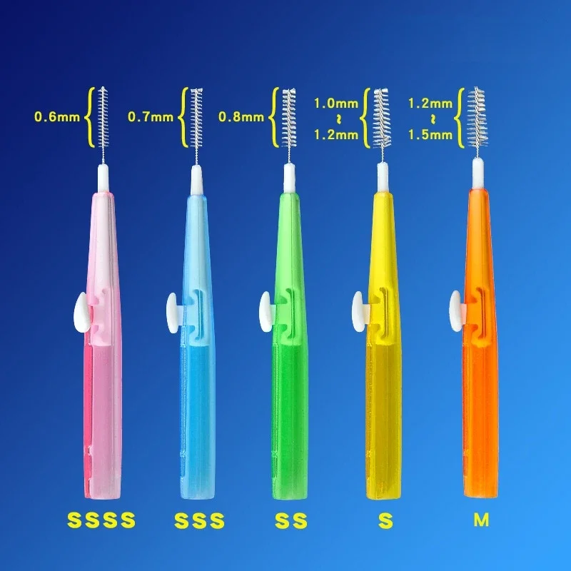 

60 PCS 0.6-1.5mm Interdental Brush Cleaning Between Teeth Oral Care Toothpick Dental Tool Floss Orthodontic I Shape Tooth Brush