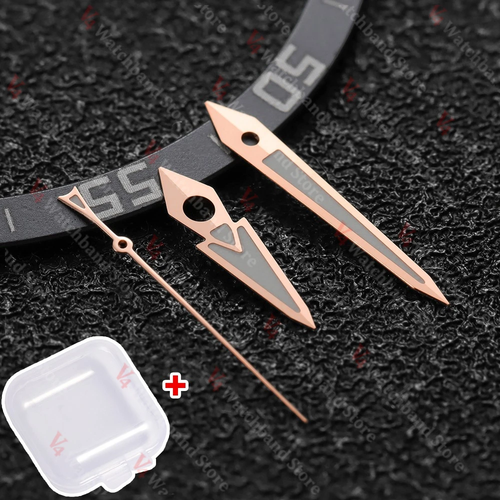 Luminous Green Watch Hands with Silver, Gold, and Rose Finishes – C3 Replacement Parts