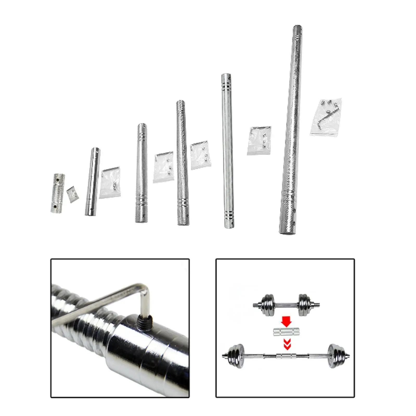 Dumbbell Connecting Rod Men Fitness Attachment for Home Gym Workout Exercise